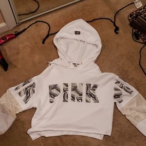 Pink crop hoodie